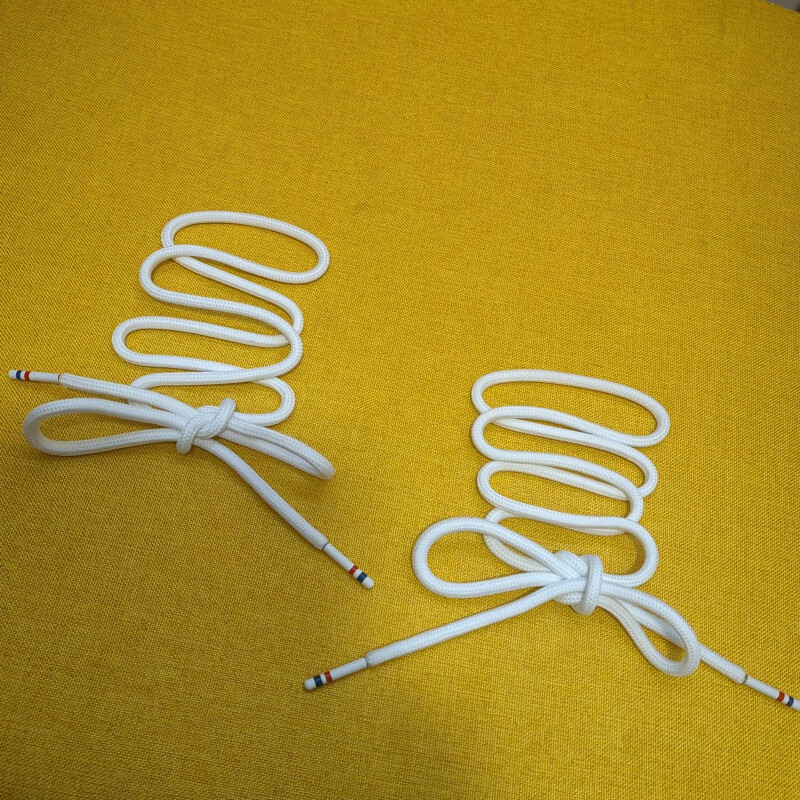 澳颜莱适用于air max97 98鞋带圆形原装品质男女金银头鞋笑脸 白色