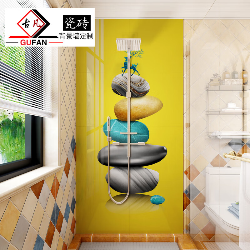 画过道背景墙瓷砖卫生间浴室轻奢餐厅卧室微晶石 瓷砖/纳米釉/1平方米