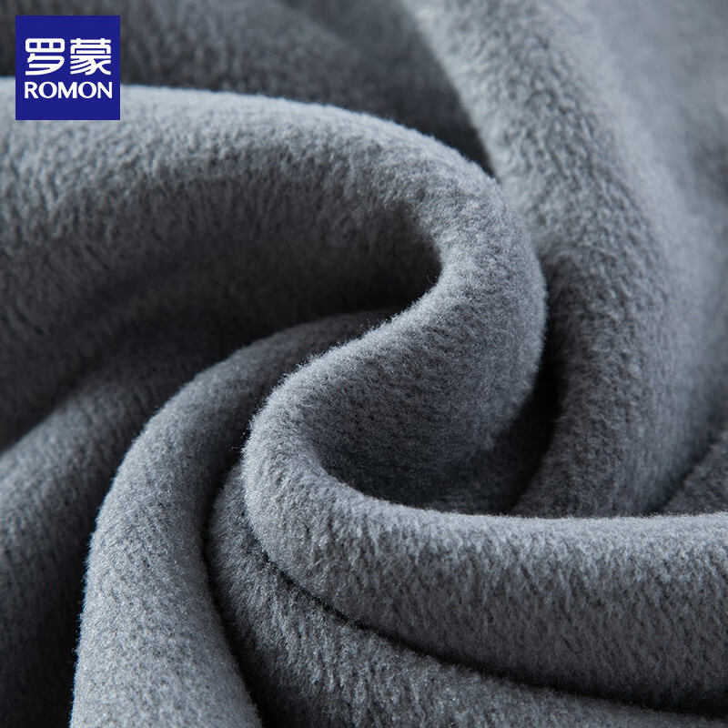 罗蒙（ROMON）假两件加绒毛衣男冬季新款商务休闲男士针织打底衫男装上衣 米白 加绒 L (建议体重120-140斤)