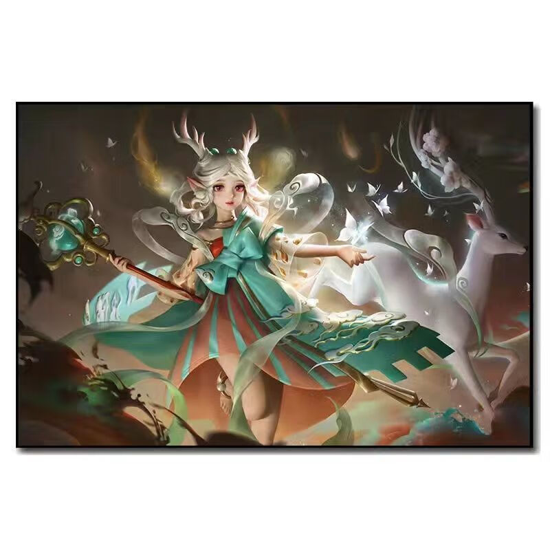 diy手绘水彩画数字油画王者荣耀女英雄填充减压的 517380瑶遇见神鹿