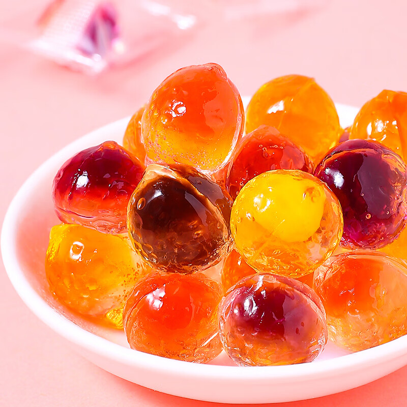 爆浆果汁软糖水果夹心糖果混合口味流心水晶糖qq糖茶半糖邂逅女生 5