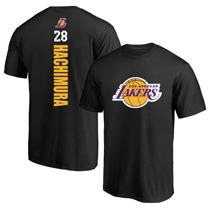 米黛龙湖人队28号八村垒运动球衣短袖男夏季篮球t恤宽松休闲圆领训练