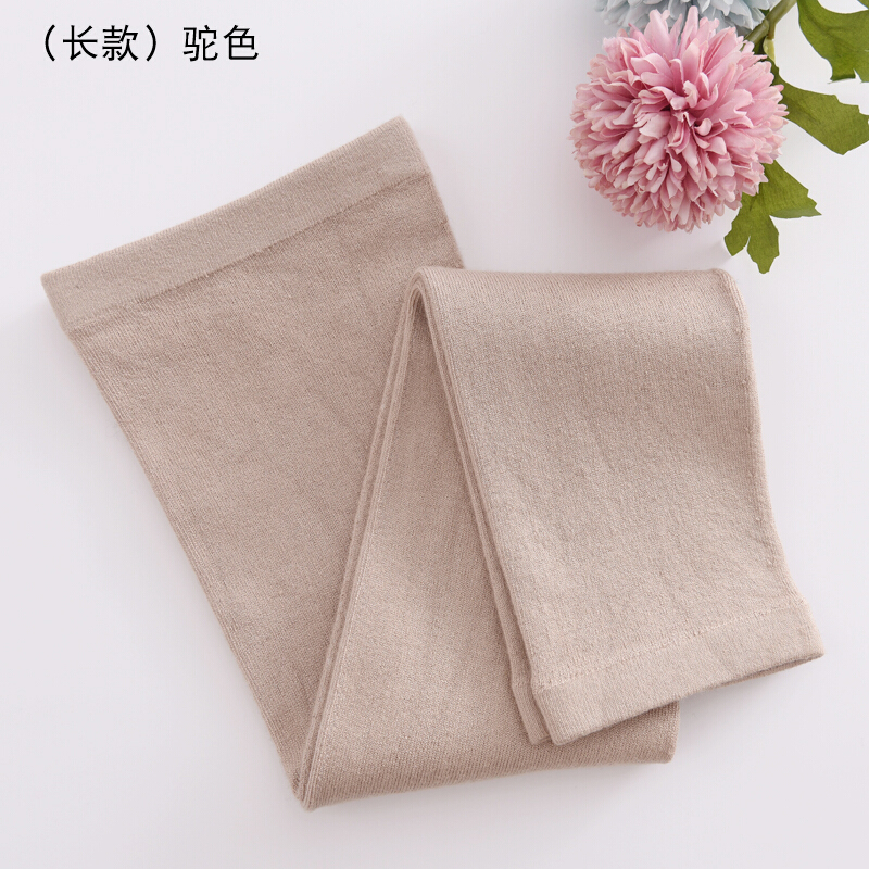 阙时翊 夏季纯棉加长护腿袜套男女士薄款护膝关节老寒腿炎运动保暖 驼色【长款】 50cm L(体重55~70KG) 京东折扣/优惠券