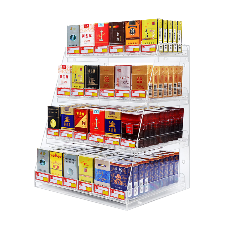 烟架子挂墙式 烟架推进烟器 烟架子展示柜 烟架推进器超市便利店挂墙式多功能烟柜烟架子货架烟柜展示柜 梯形自动推烟架 3层7列
