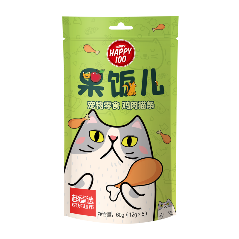 顽皮猫零食 果饭儿猫条60g(12g*5条) 鸡肉味 猫湿粮猫罐头 成幼猫通用猫咪零食