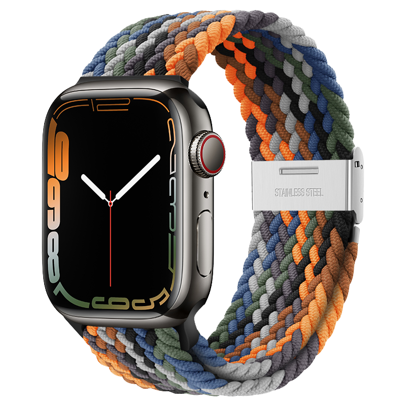 BHO苹果手表表带apple iwatch编织表带适用s9/ultra/8/7/SE 迷彩七彩