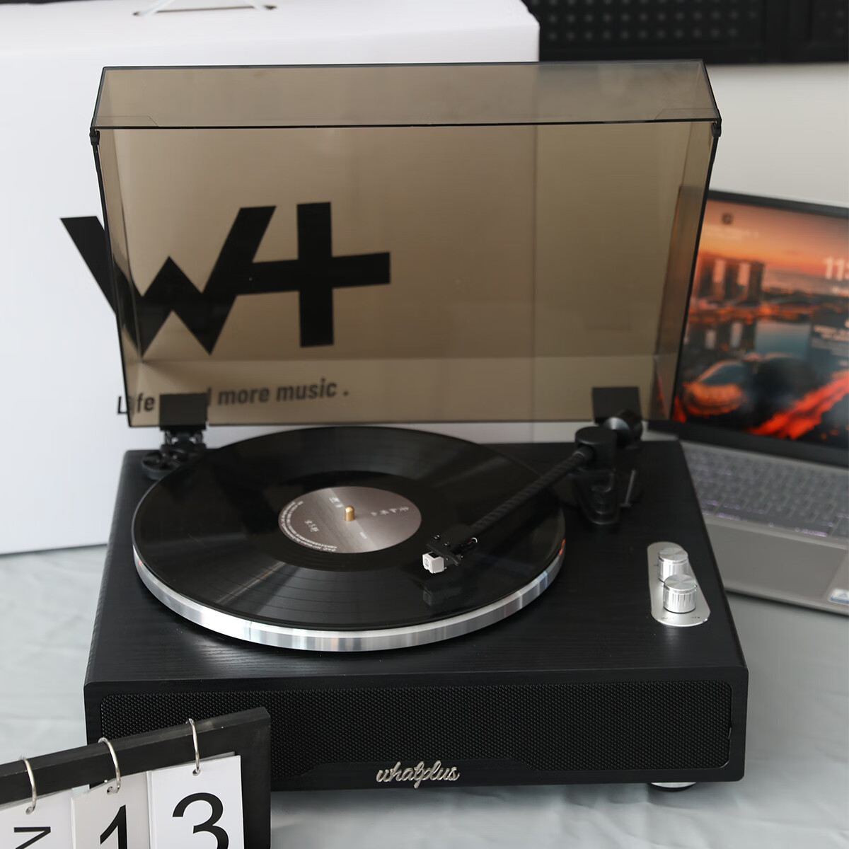 WHATPLUS·问加 From1946黑胶唱片机 留声机复古 高端唱机 唱片音响一体机 蓝牙音箱 高端音响 黑胶留声机 黑色-1946+蔡琴