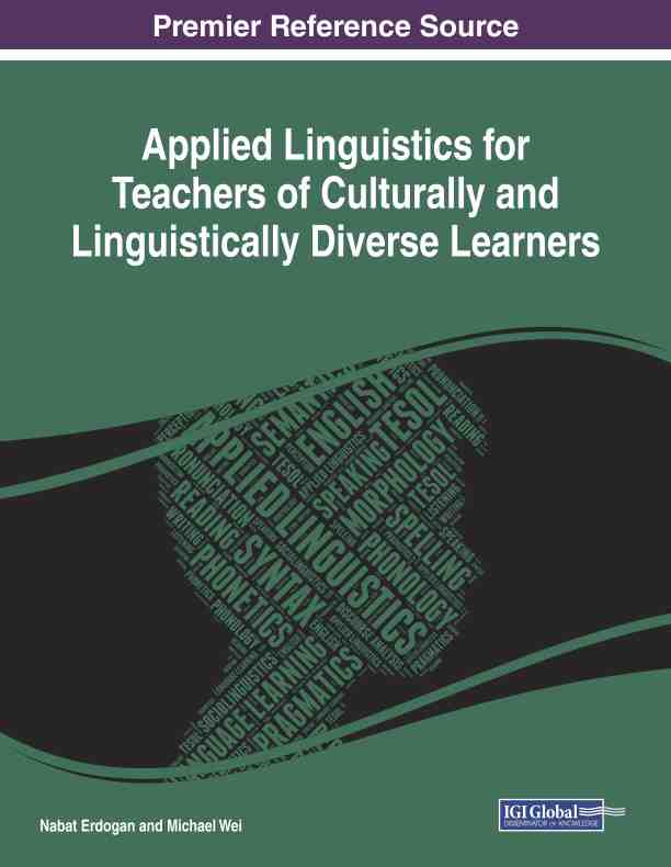 linguistics for teachers of culturally and linguistically