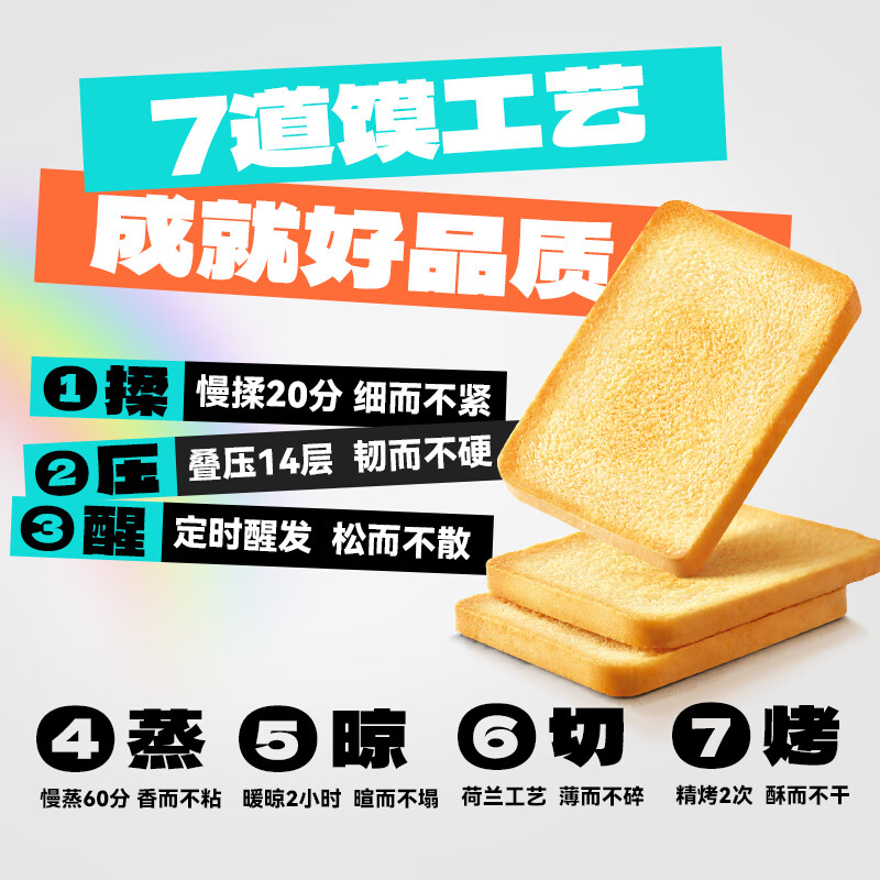 米多奇烤馍片整箱饼干办公室零食休闲小吃馍丁馒头片整箱批发 【原味+孜然+麻辣+香葱】800g