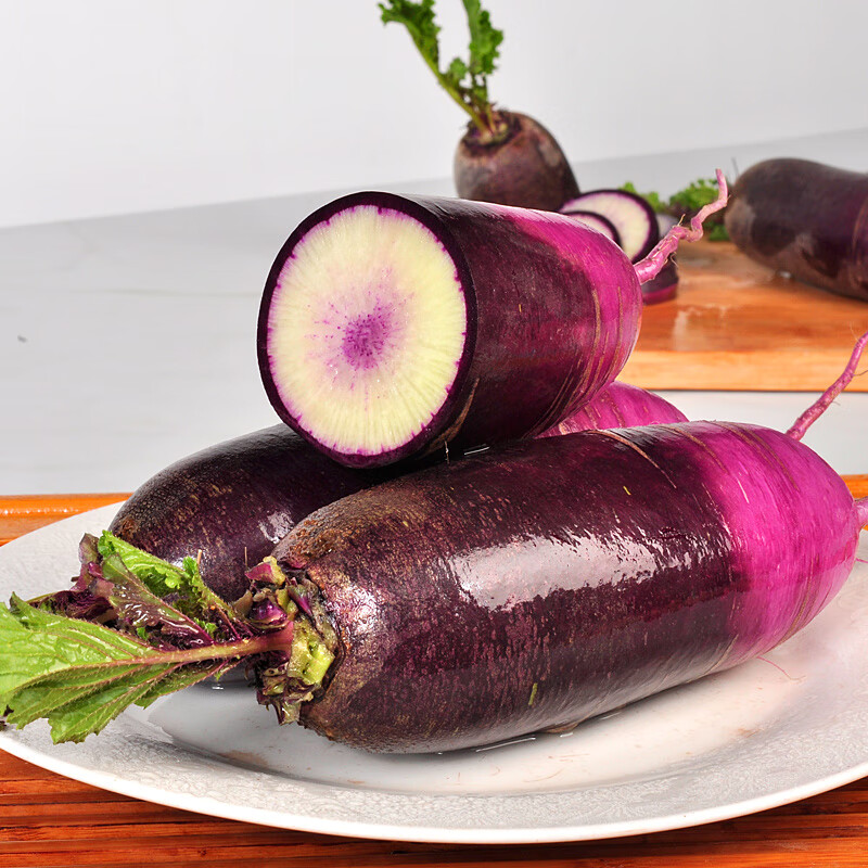 美邻惠享家京地达新鲜冰激凌紫皮萝卜大果4-5斤2个潍坊水果萝卜