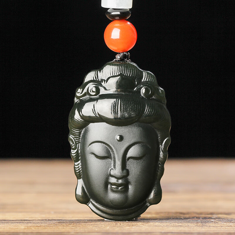 新疆一细塔青和田玉观音头像吊坠男士玉吊坠观音玉佩玉坠挂件