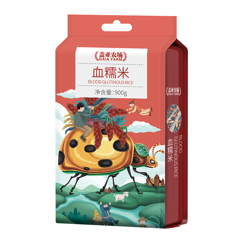 蓋亞農(nóng)場(chǎng)（Gaia Farm） 血糯米 1.25kg（東北五谷雜糧粗糧飯?jiān)?黑糯米粥  ） 血糯米 1.25kg*1袋