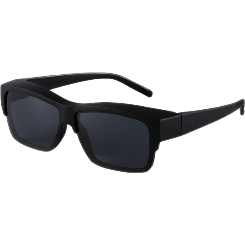 套镜太阳镜眼镜可佩戴适用于镜框偏光镜TR90硅胶材质 磨砂黑
