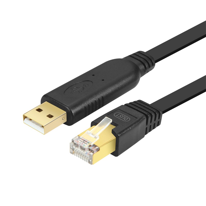 适用思科腾达usb转rj45网口调试线配置线 usb转console 镀金款【ft232