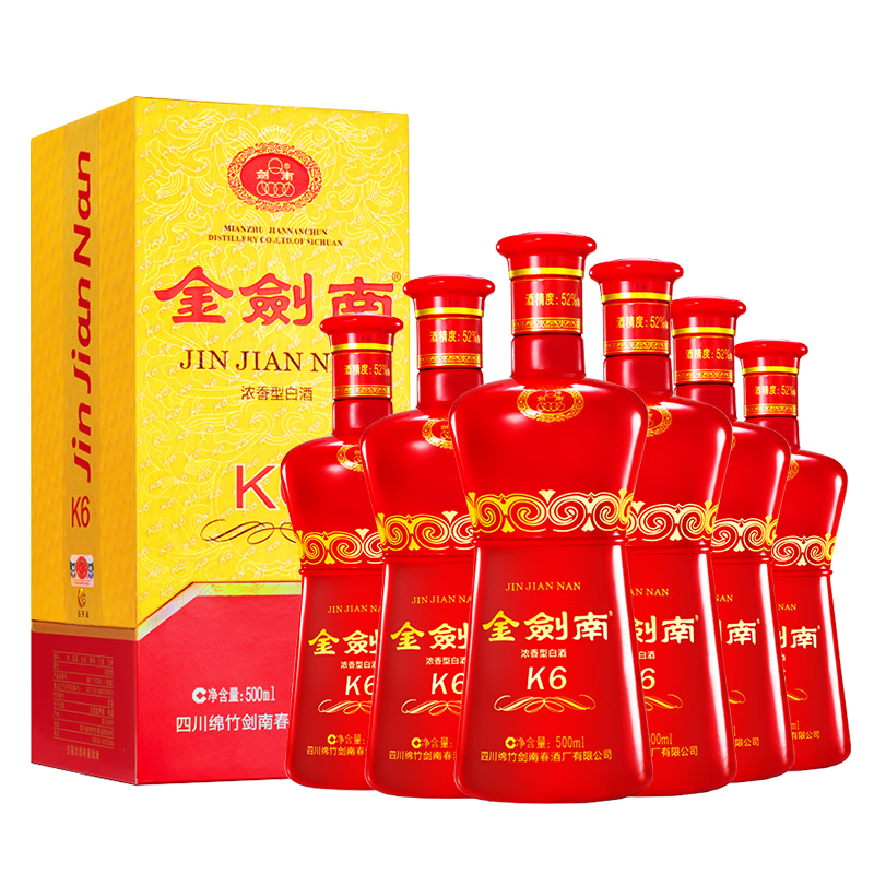 Jiannanchun/���ϴ� ˮ���� 52�� Ũ���� 6ƿ 500ml 768Ԫ