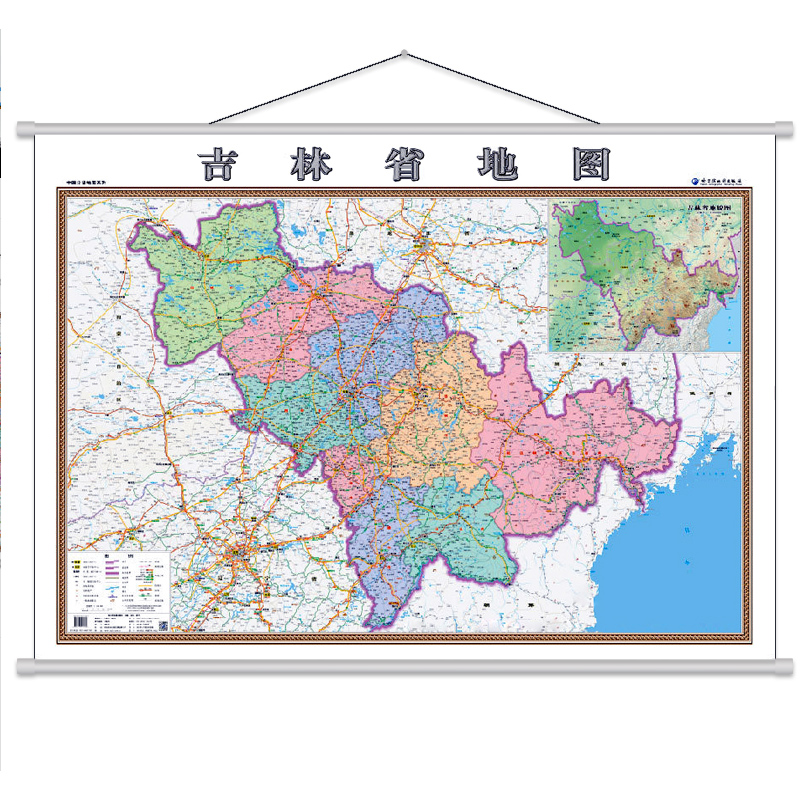 【升级加厚版】吉林省地图挂图 超大1.4米旅游/地图