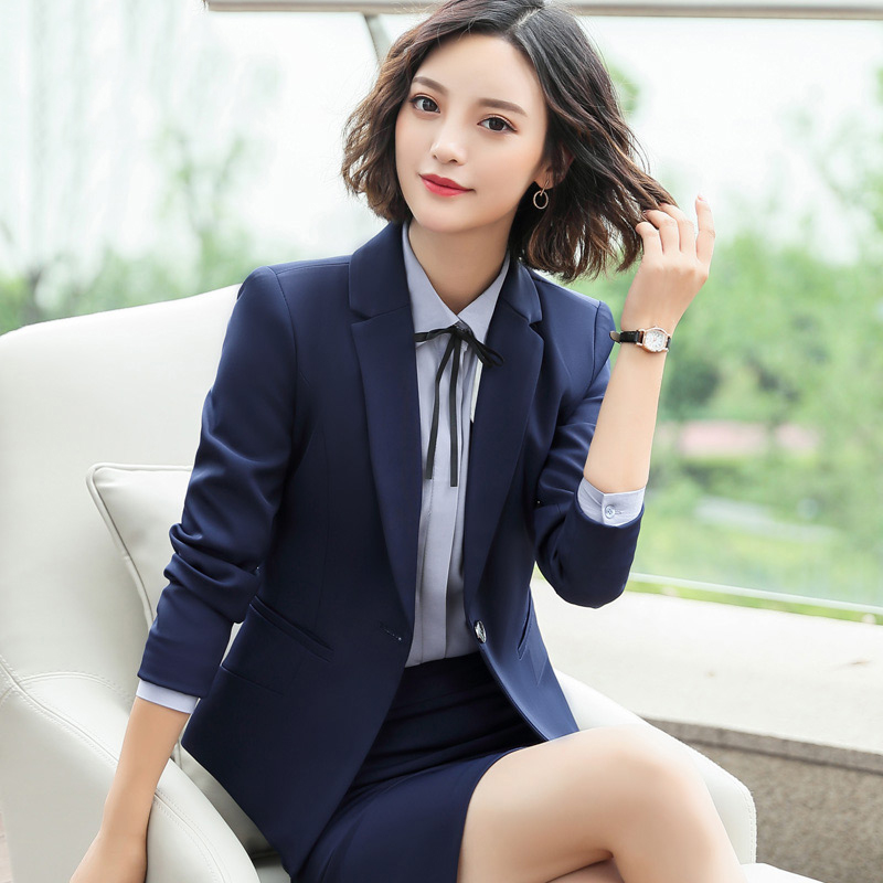 晗沫美衣 西服套装女商务正装韩版修身女士小西装套装职业女装可定制