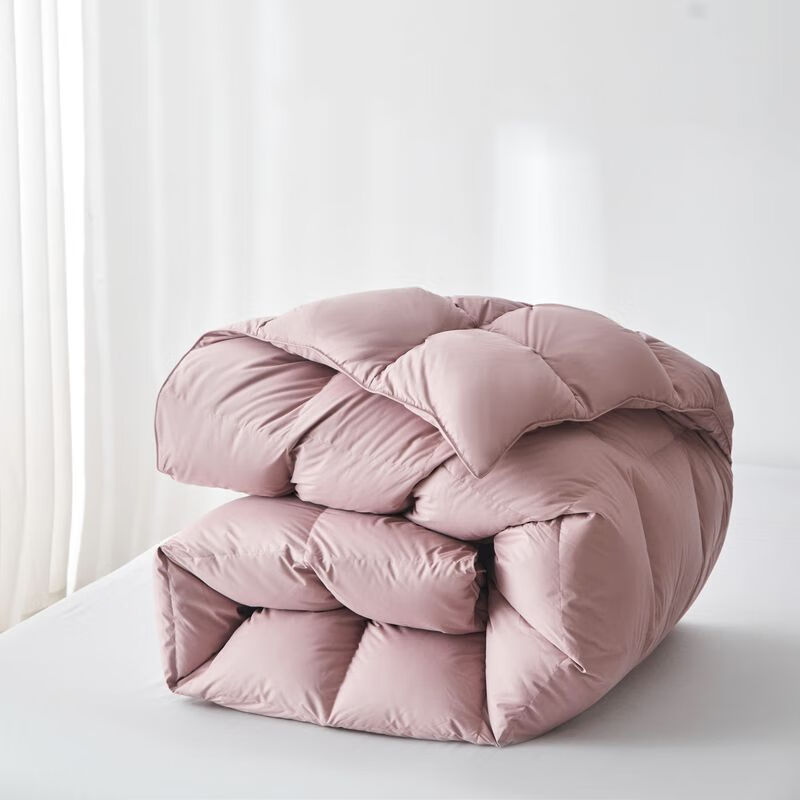 恒源祥被芯抗菌鹅绒被子白鹅绒保暖蓬松防钻绒秋冬四季羽绒被轻盈蓬松 波兰进口抗菌羽绒被-豆沙色 220*240cm 6.2斤【冬厚被】