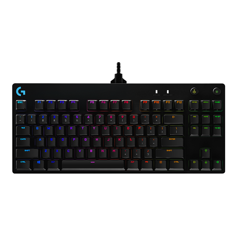 logitech 罗技 PRO X 87键 有线机械键盘 黑色 GX BLUE CLIKY轴 RGB