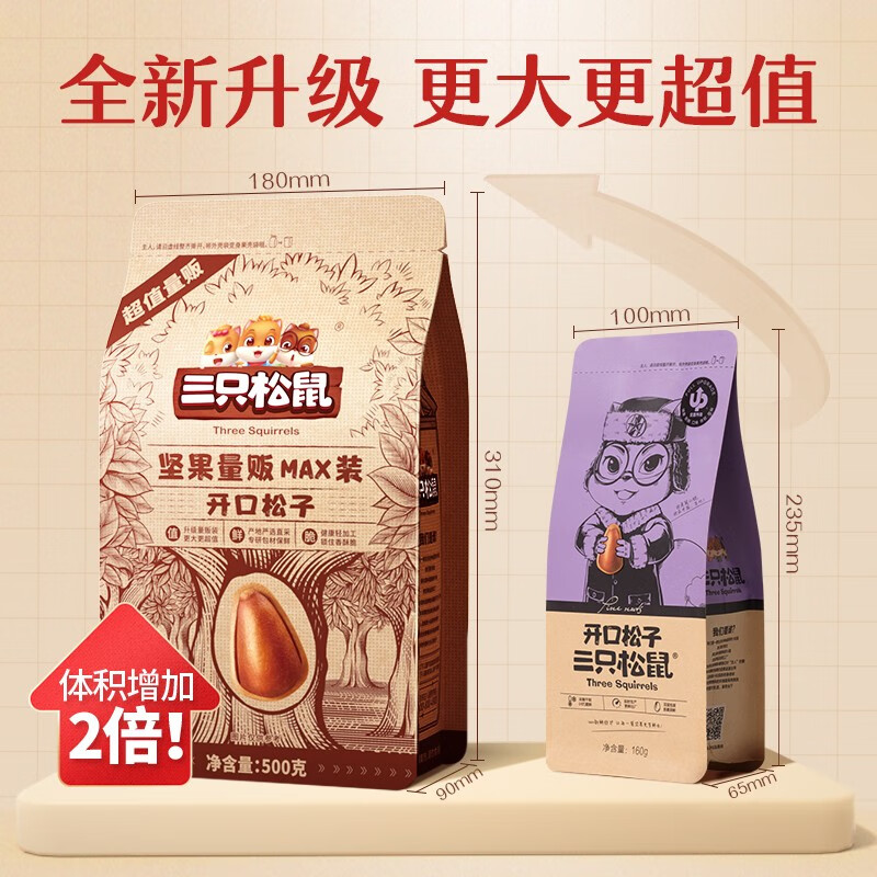 三只松鼠量贩开口松子坚果炒货休闲零食量贩坚果 500g使用感如何?
