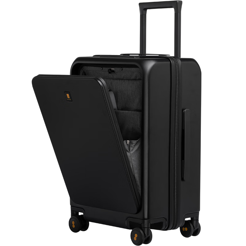 LEVEL8 地平线8号 行李箱旅行拉杆箱20英寸男女商务登机箱前开盖万向轮密码箱黑色