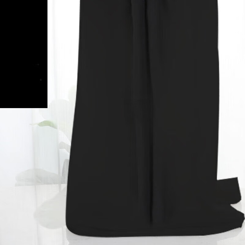 华恒羽雪纺布料面料垂感裙布服装里衬白色黑色纱布裙子内衬布料 半透-黑色(一米价)