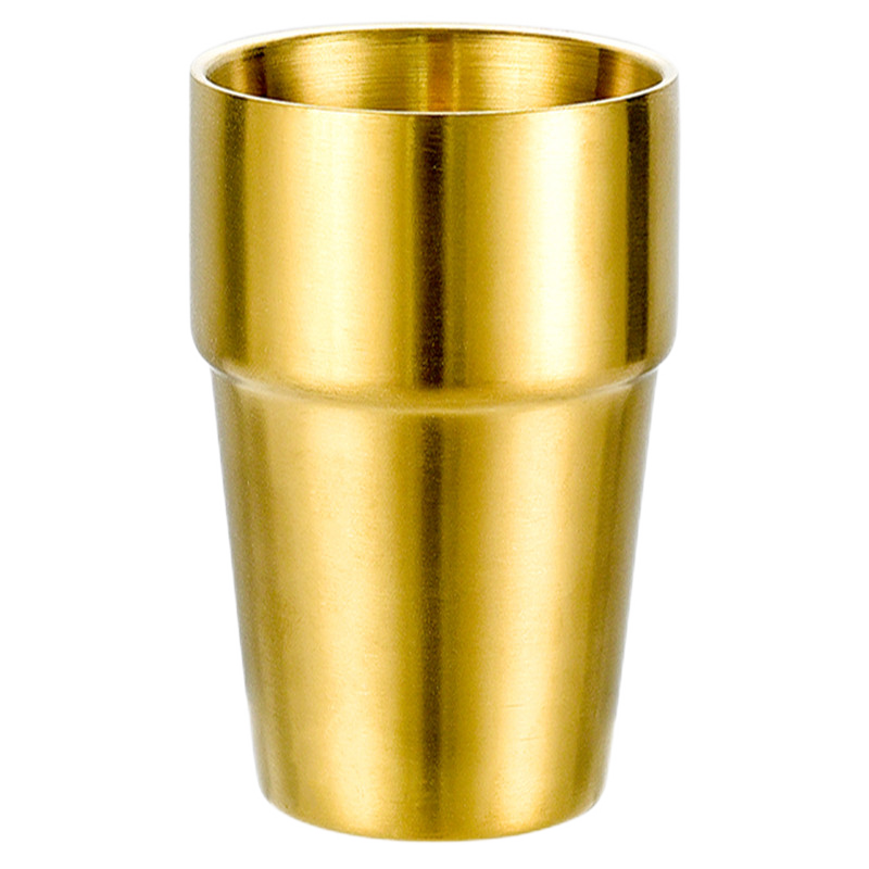 口杯304不锈钢水杯双层茶杯烧烤餐厅啤酒杯饭店餐饮杯子饮料杯 304款（直身拉丝）300ml