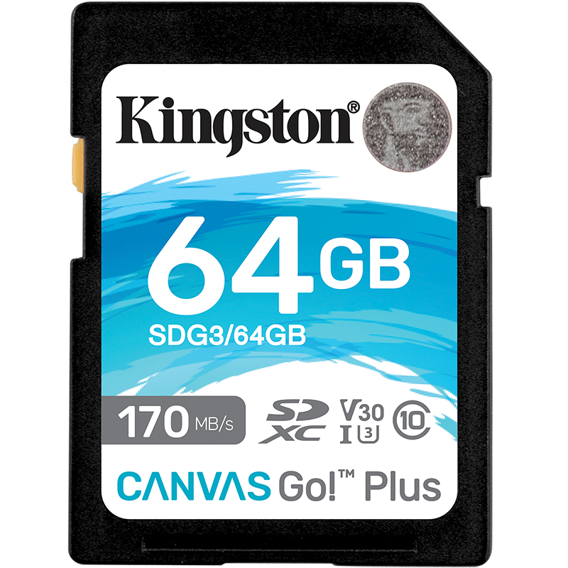 金士顿（Kingston）SD存储大卡 高速佳能相机单反微单内存卡  class10 U3 V30 170M/S SDG3/64G 68.8元