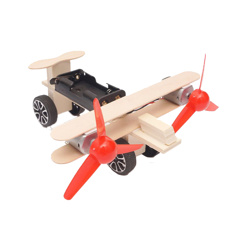 diy科学科技小制作动手玩具中小学生手工制作小发明电动滑行飞机旋转木马科学实验材料 diy滑行小飞机