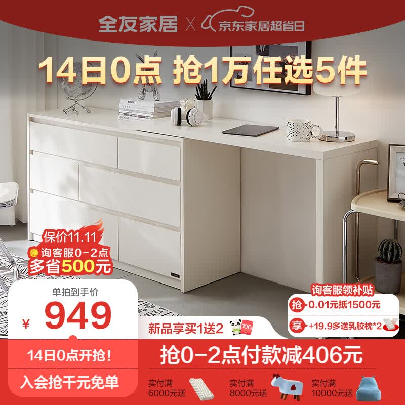 全友家居 斗柜奶油风多用置物柜可变书桌妆台隔厅柜家用收纳柜129503B属于什么档次？