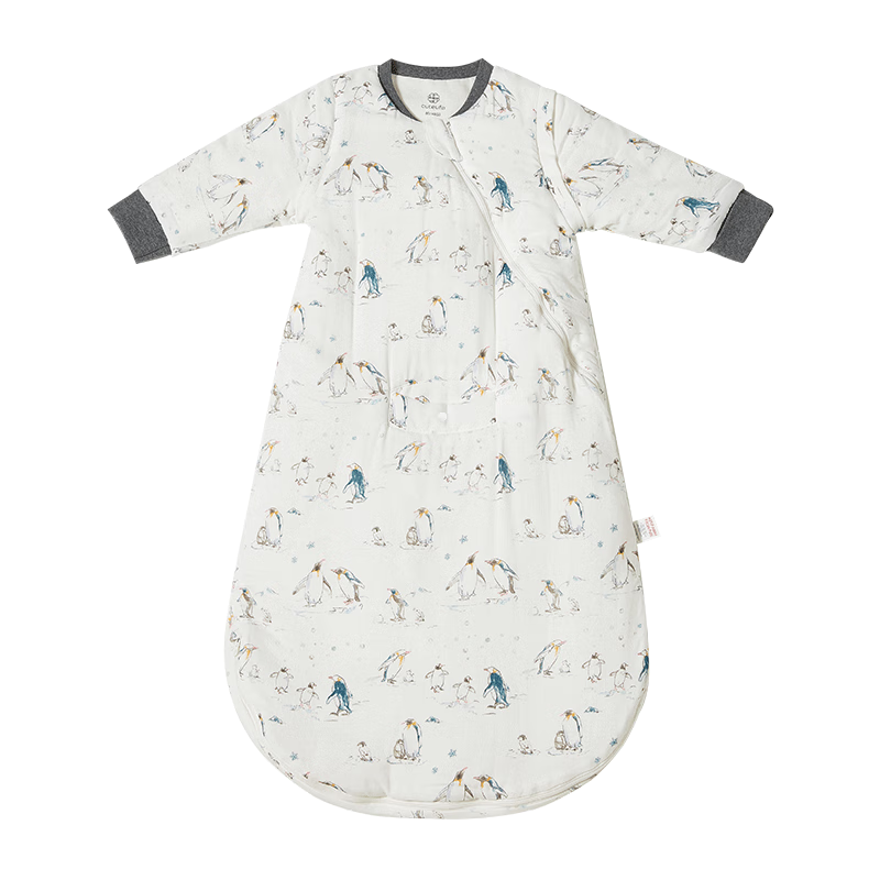 Cutelife【輕羽】竹棉嬰兒睡袋秋冬小月齡寶寶一體式包腿防寒A類 【新品】駝駝奇遇記 薄夾棉 18-22度 S碼  (推薦身高65-80cm)