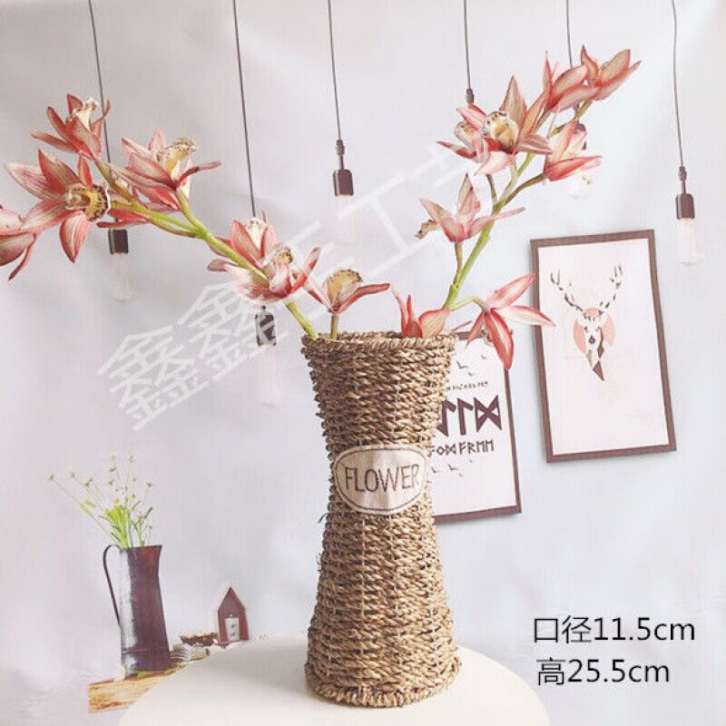 天南兄弟草编花瓶 田园风光 纯手工编织 36花瓶