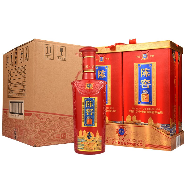 泸州老窖股份有限公司泸州陈窖酒浓香型52度白酒整箱500ml*6瓶整箱装