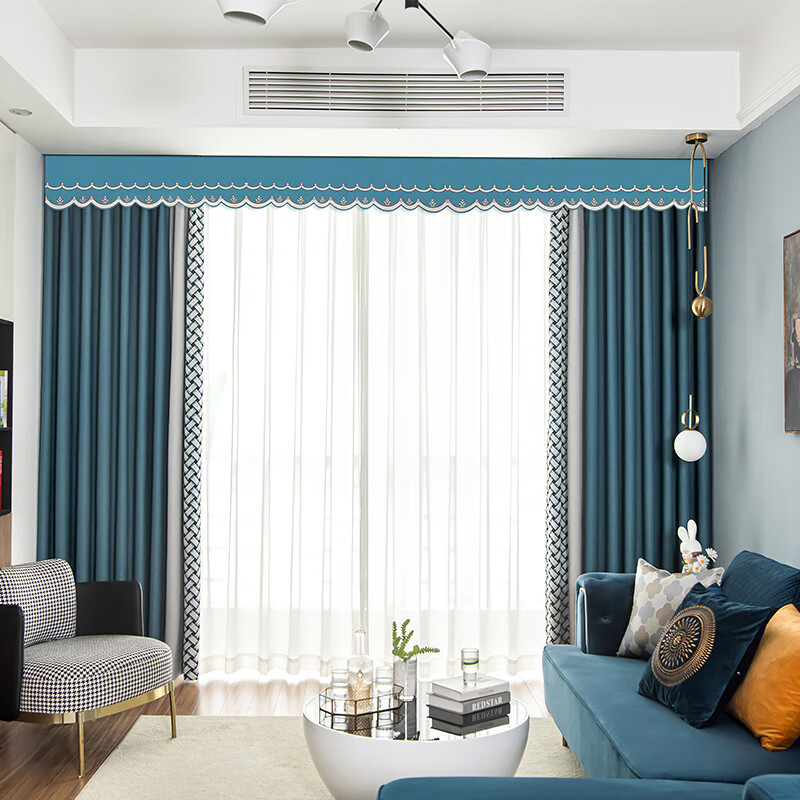 窗幔成品帘头窗帘客厅欧式装饰平幔顶部免打孔自粘 每1米定制 圆形