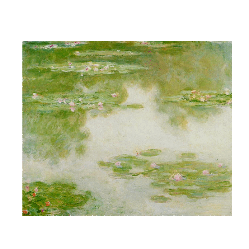 世界名画睡莲肌理画纯手绘客厅荷花装饰画玄关大芬油画村挂画 睡莲