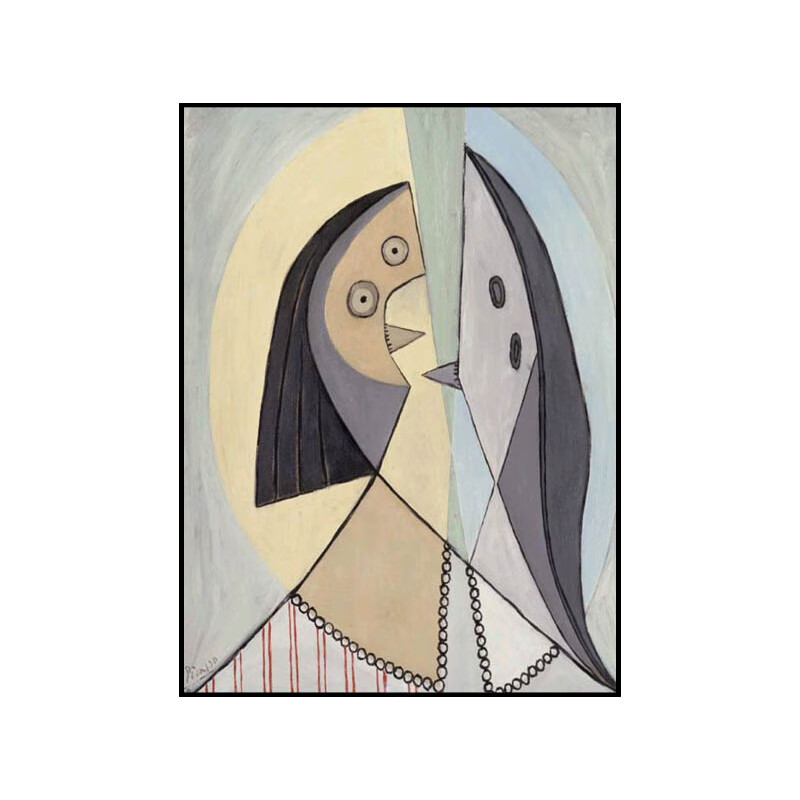 彩象 轻奢高端手工油画纯手绘油画毕加索抽象名画玄关装饰画现代简约