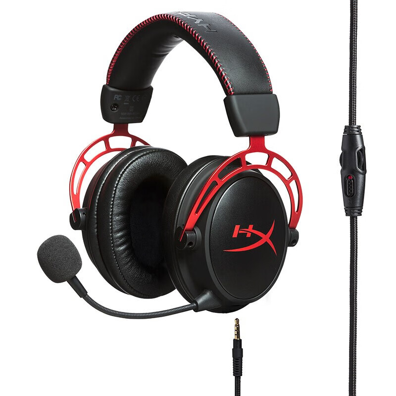 HYPERX 极度未知 飓风2耳机电竞游戏耳机cloud2阿尔法灵音声卡黑鹰S吃鸡csgo 阿尔法耳机 黑红  官方标配