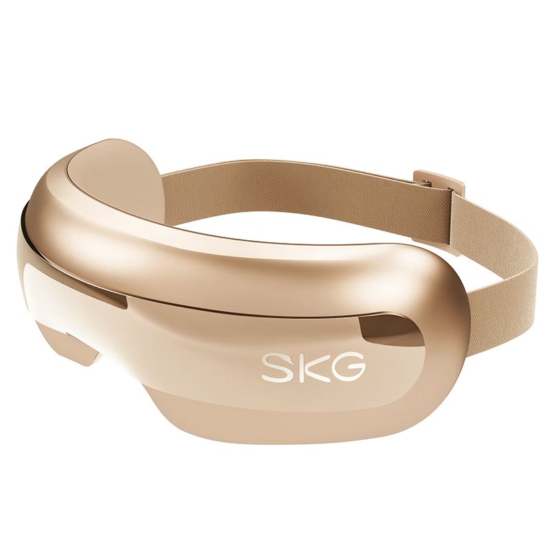 SKG 未来健康 眼部按摩仪 仿生气囊指腹按揉可视化护眼仪器 热敷眼睛睡眠眼罩 送男女友 E3升级款金色