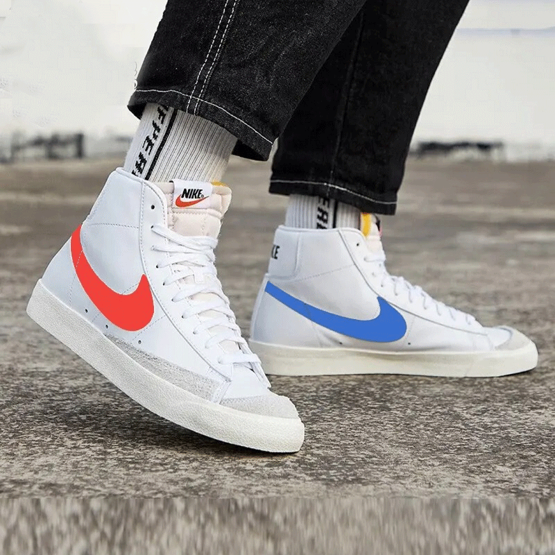 新款blazer mid开拓者高帮休闲鞋板鞋运动鞋潮 bq6806-117/红蓝鸳鸯