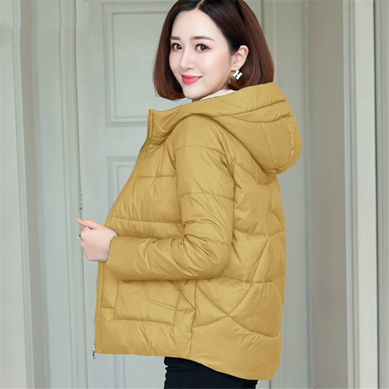 皮尔卡丹轻奢高档女装短款羽绒棉服女2022冬季新款中年加厚棉衣小个子