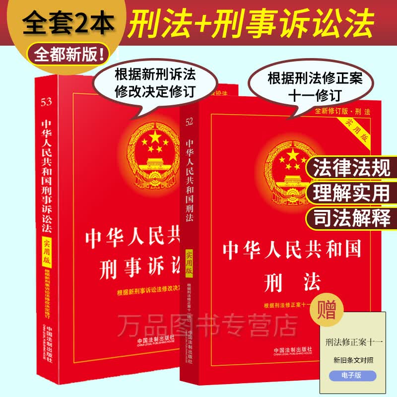 正版2023年版中华人民共和国刑法+刑事诉讼法 实用版 刑法修正案十一 中国刑法典刑诉法法律法规法条书籍 中国法制出版社