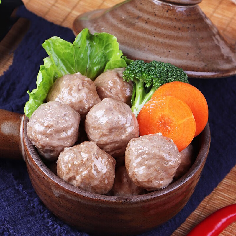 伊舜潮汕纯牛肉丸子纯牛肉火锅食材牛筋丸新鲜牛丸潮州 牛肉丸2000克