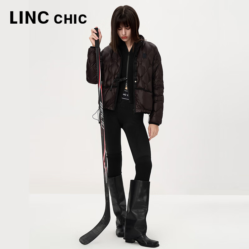 金羽杰90鸭绒春秋季新品轻薄羽绒服女士短款立领外套商场同款Y24801069 暗夜棕咖 M 适合120斤以下