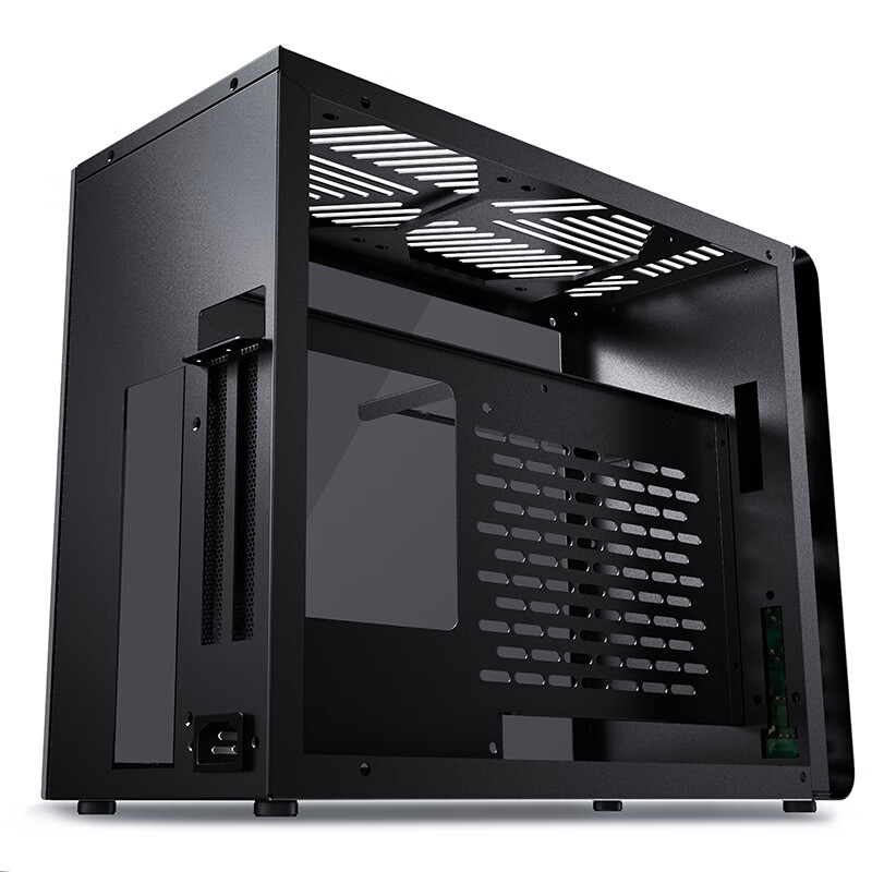雷匠rayarti电脑主机itx侧透机箱黑色ri3支持240水冷atx电源330mm显卡