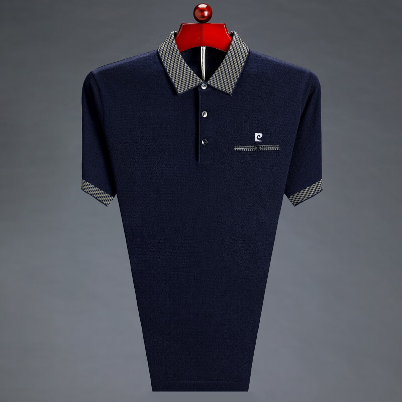 cardin)高端男士短袖桑蚕丝polo衫中老年式丅恤品牌polo衫 3080款上青