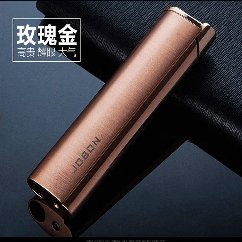 chief充气直冲打火机个性创意防风蓝火焰点烟器刻字定制潮男礼物 金色