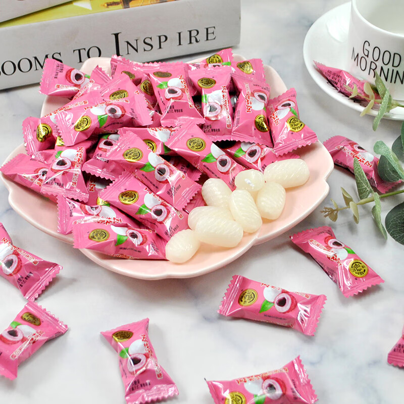 隽颜堂徐福记荔枝味果汁夹心硬糖水果糖散装500g结婚喜糖休闲儿童小