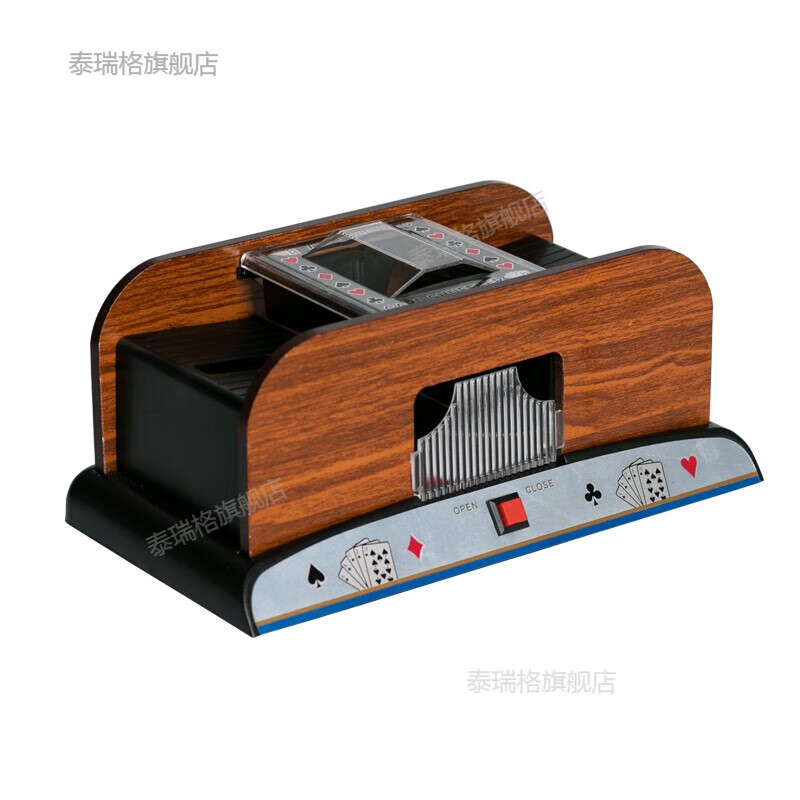泰瑞格木質(zhì)德州撲克自動(dòng)電動(dòng)洗牌機(jī)器自助三國(guó)殺洗牌自動(dòng)撲克機(jī)1-2付洗 如圖色