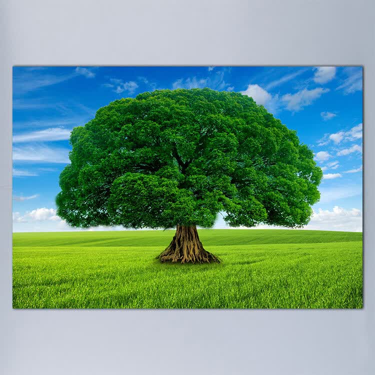 妙普乐绿色一棵树装饰挂画风景背靠大树大榕树客厅背景墙贴风水自粘