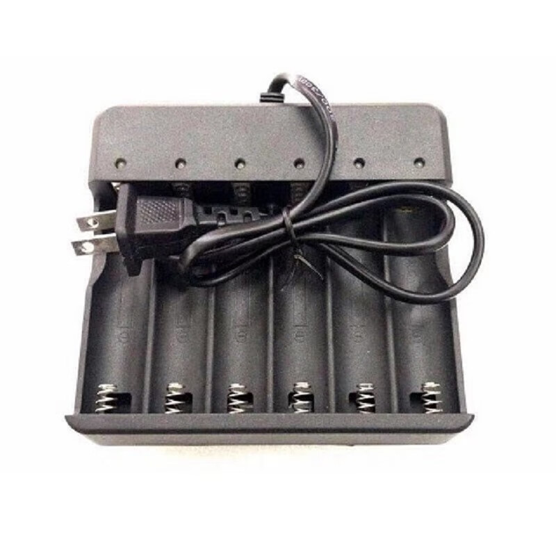 荧阙18650锂电池多6槽六位灯充电器3.7/4.2v智能自动停强光潜水手电